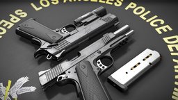 Kimber Custom TLE/RL II 1911 (LAPD SWAT) police, handgun, firearm, law, sidearm, m1911, pistol, swat, tactical, 45acp, surefire, lapd, 1911a1, enforcement, kimber, weapon, 1911