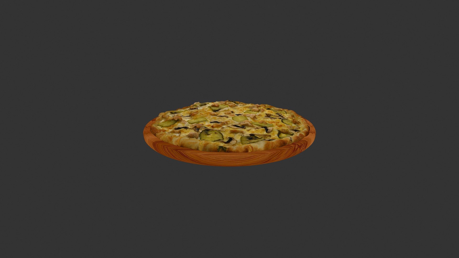 Піца Студентська (Mushrooms_meat_cucumber_pizza) - 3D model by alex.alexandrov.a 3d model