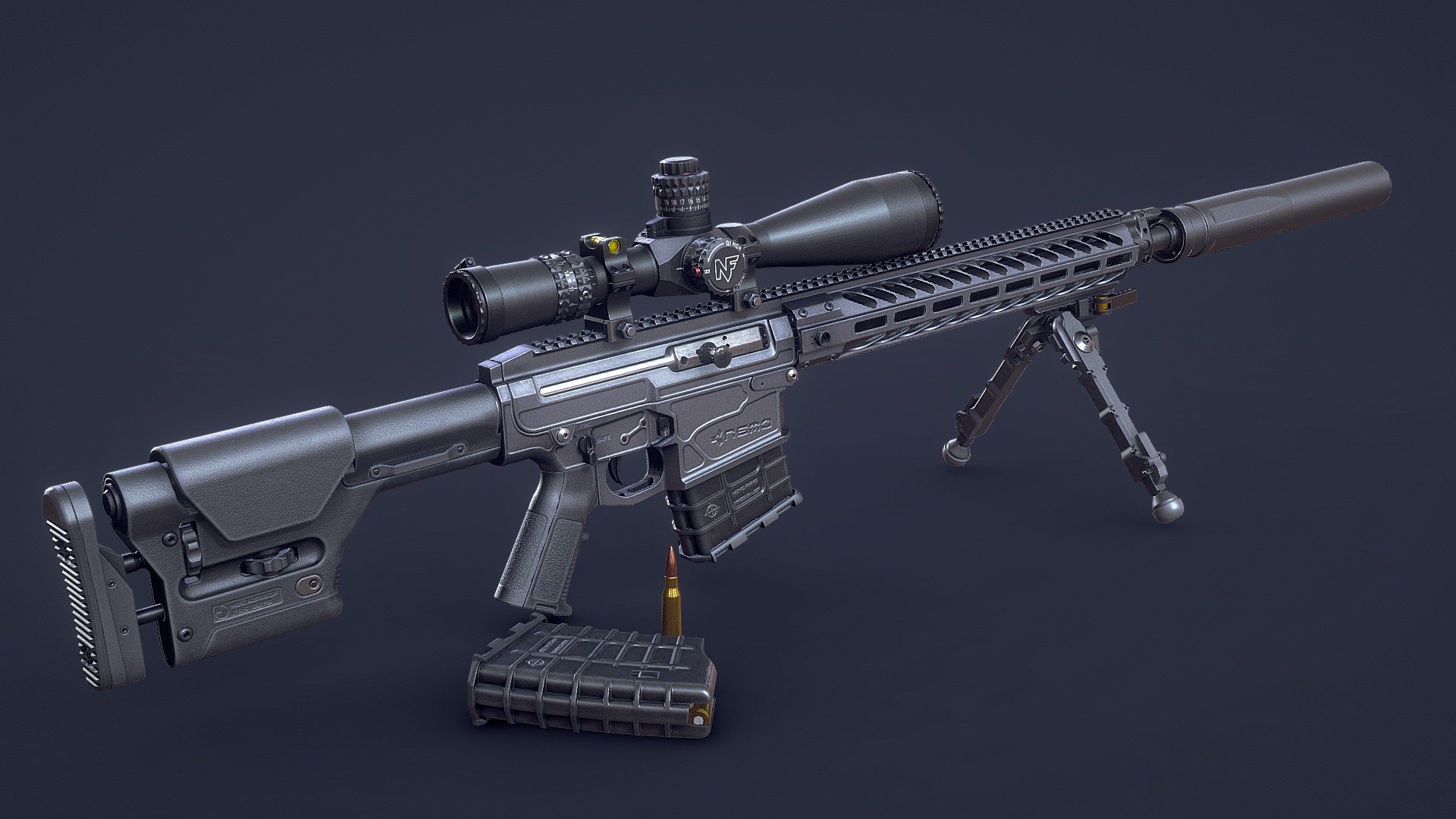 SHO?
RENEDERS: https://www.artstation.com/artwork/nEA2G6 - Sniper Rifle OMEN .300 WIN MAG - 3D model by Rinzler99 (@ilinskiyoleg69) 3d model