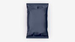 Snack package small mockup 01 food, product, rectangular, small, packaging, template, chips, pack, bag, mockup, snack, foil, folds, blank, packet, 3d, pbr, container, plastic