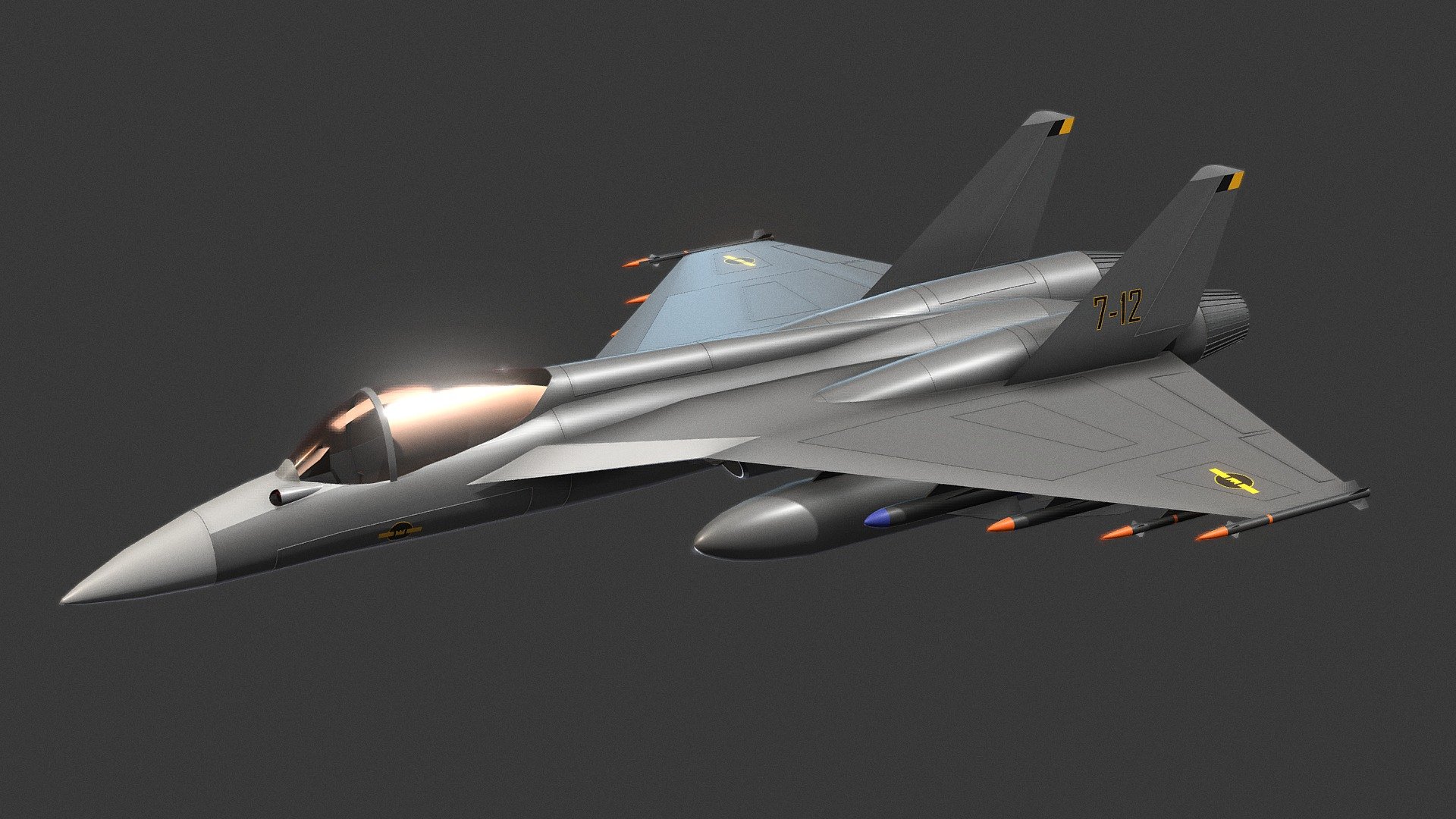 Carrier based multirole fighter. Designed primarily for air superiority and anti-ship operations - SK-26 - 3D model by nestor_d 3d model