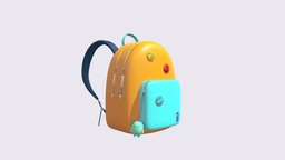 Cartoon Backpack school, cute, kids, leather, pin, boy, children, accessories, bag, straps, backpack, fabric, trinket, character, girl, cartoon, game, student
