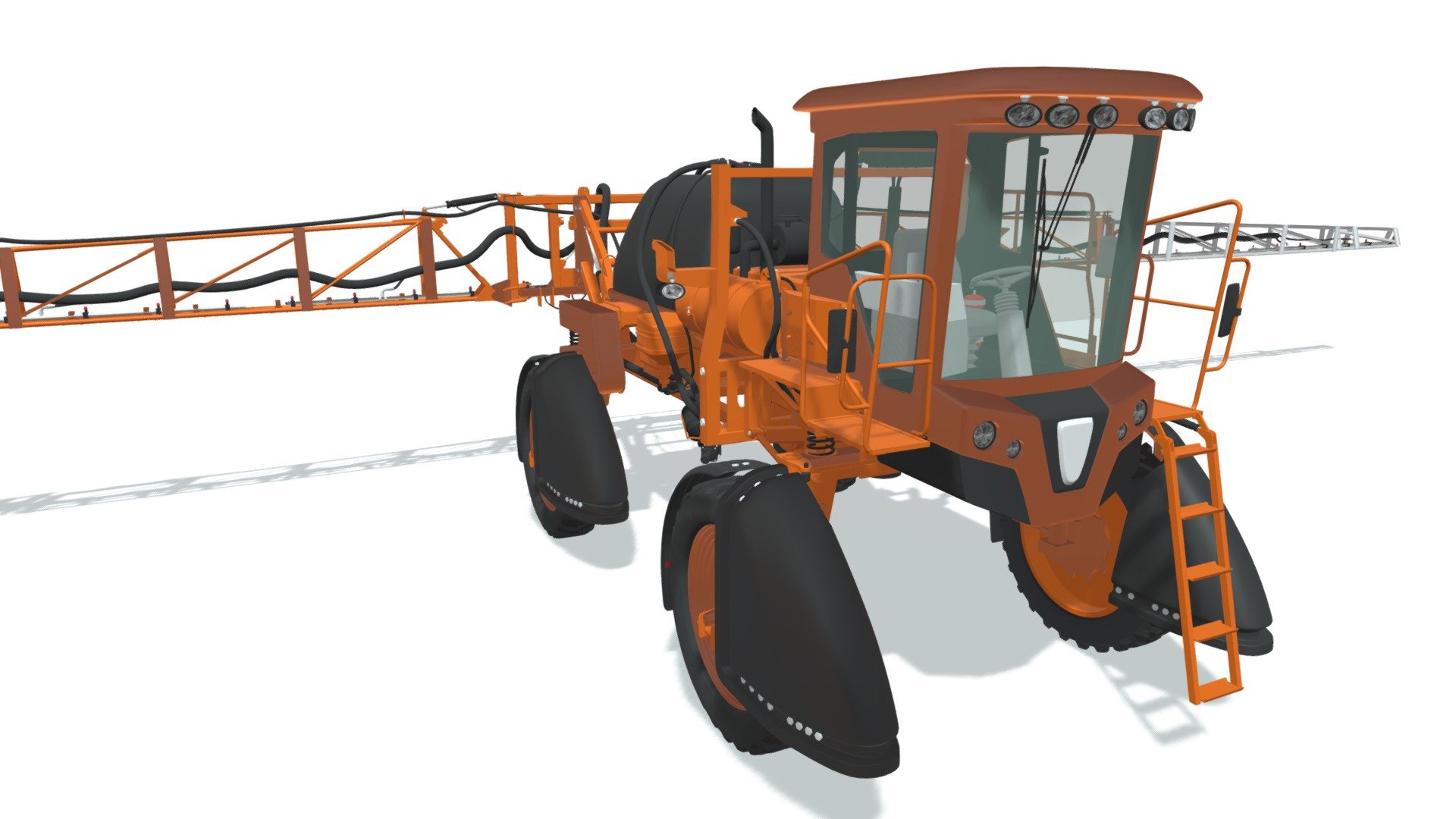 High quality 3d model of self-propelled farm sprayer.
Semi interior details.
Colors could be simply modified 3d model