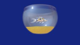 Swimming Koi in Fish Bowl fish, bowl, koi, bubbles, artcam, substance-painter, zbrush, cinema4d, c4d