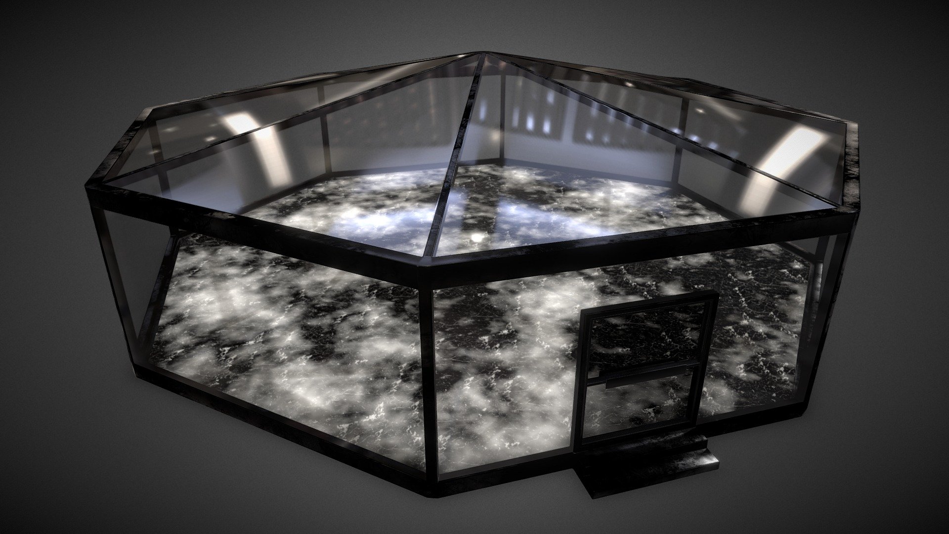 Isolation Room, medium sized glass room 3d model