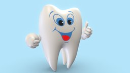 Dentist Smiling Tooth Character/Cartoon 3D Model tooth, dentist, smiling, character, cartoon, 3d, model, free