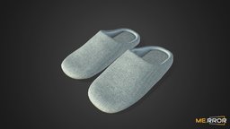 [Game-Ready] House Shoes shoe, topology, topo, indoor, ar, shoes, 3dscanning, slipper, wear, houseware, homeware, low-poly, photogrammetry, lowpoly, 3dscan, gameasset, house, home, gameready, noai