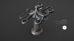 “Awaken The Kraken” by Brandon Stieglitz artwork, kraken, scan3d, phtogrammetry, contemporary-art, steel, contemporary-artist, contemporarysculpture, brandonstieg, realto3d, brandon-stieg