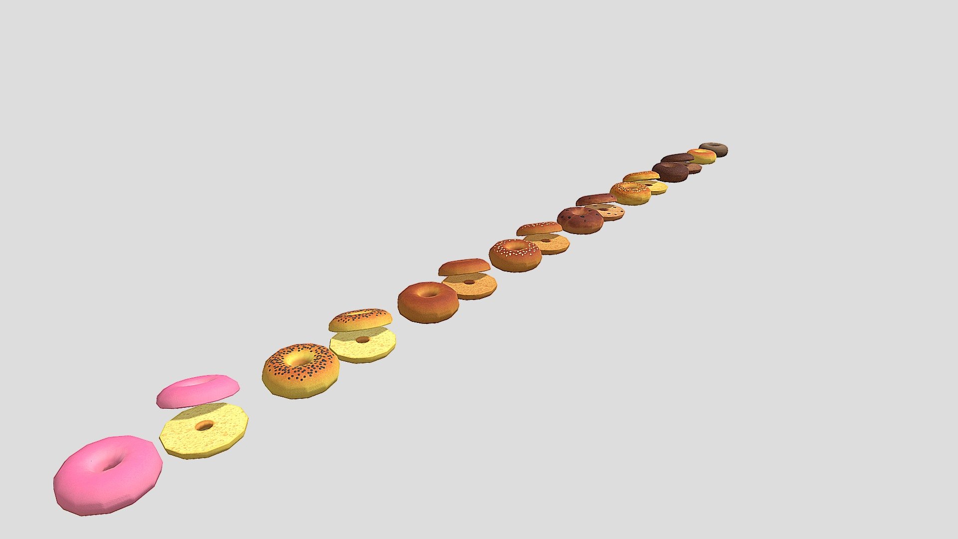Cartoon Bagels and Donuts - Cartoon Bagels and Donuts - Download Free 3D model by Somebody (@sashafffaa) 3d model