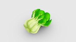 Cartoon green cabbage Low-poly 3D model food, leaf, eat, dishes, farm, kitchen, nature, health, vegetable, vegetables, cabbage, vegetarian, lowpolymodel, planting, handpainted, leaves