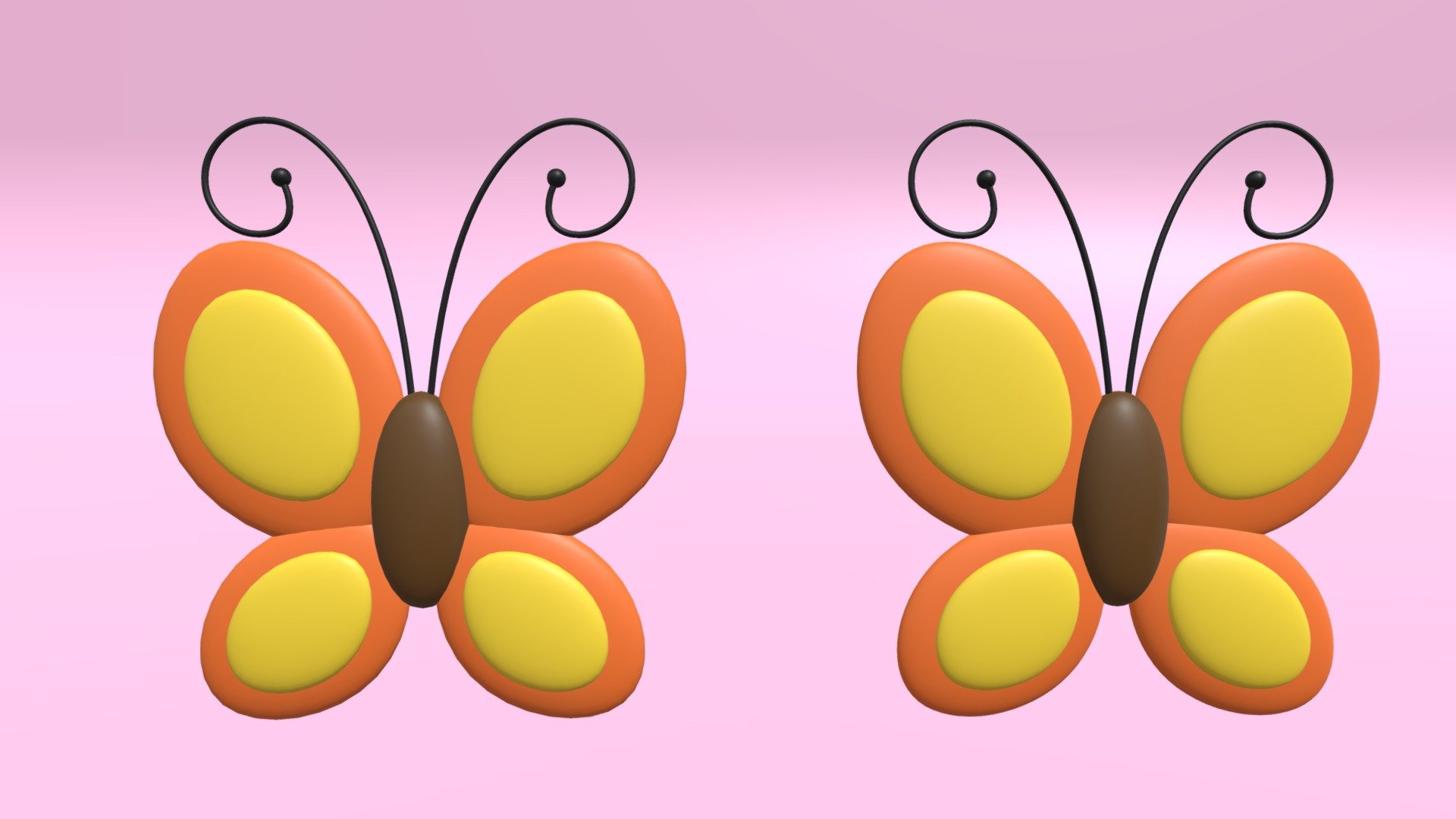 -Cartoon Butterfly.

-This product contains 10 objects.

-Subdivision 1: Vert: 6,914 poly: 6,844

-Subdivision 2: Vert: 15,230 poly: 15,020

-This product was created in Blender 2.935.

-Formats: blend, fbx, obj, c4d, dae, abc, stl, glb,unity.

-We hope you enjoy this model.

-Thank you 3d model