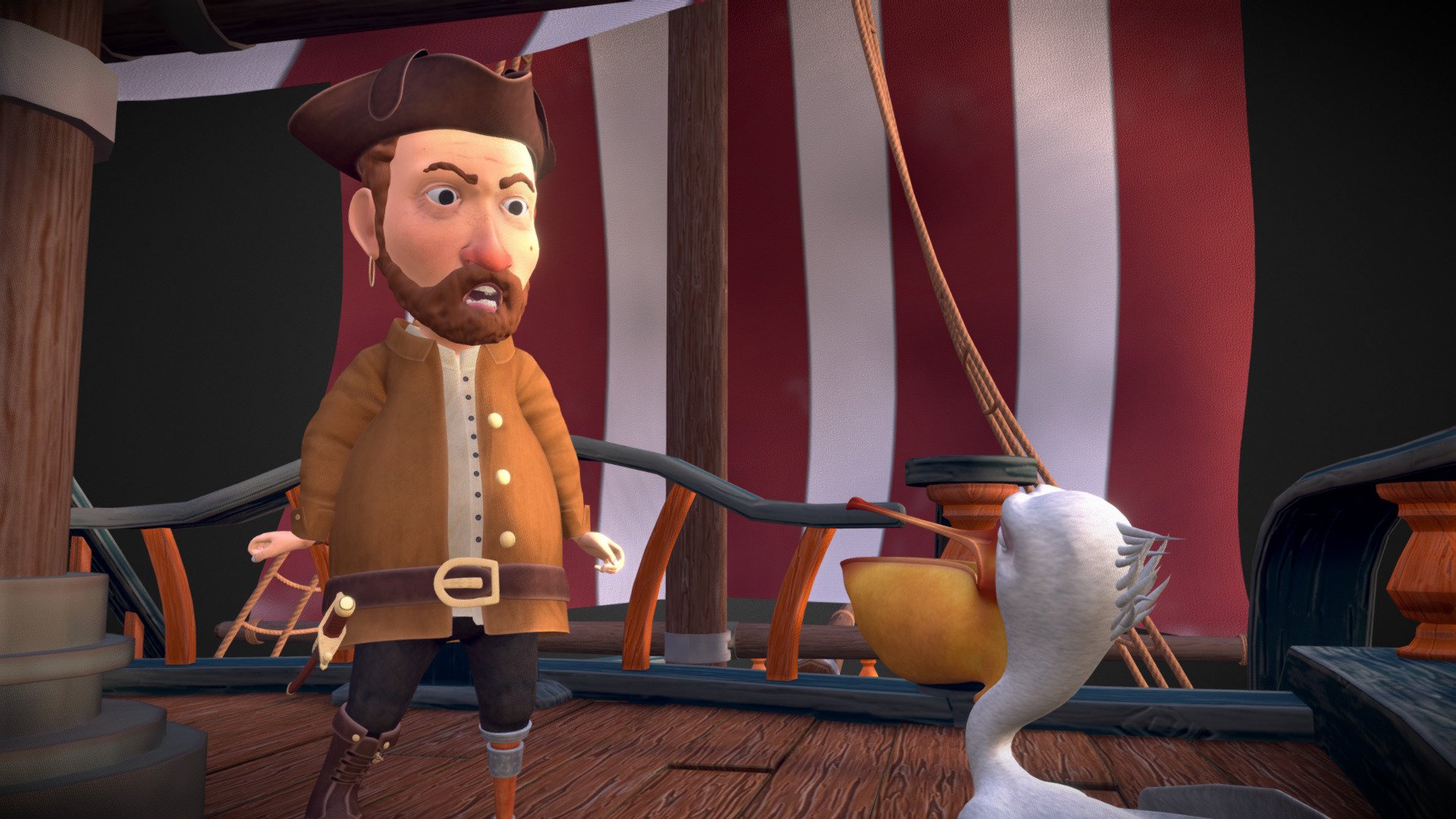 Pirate ship, 2nd year project, 2017-2018
Pirate, Rhum et Pélican

You can see the short film here : http://quentinotani.wixsite.com/portfolio/animation?wix-vod-video-id=cc3994af0e324264a4362ce4665b2075&amp;wix-vod-comp-id=comp-iwgurvh0# - Pirate Ship - 3D model by Quentin Otani (@quentinotani) 3d model