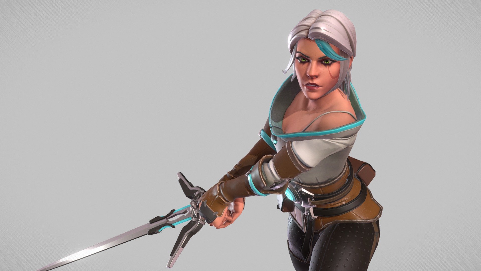 Fanart model of Ciri (The Witcher) done in the art style of the Overwatch universe!
Static images and some more info: https://www.artstation.com/artwork/N6mwD - Ciri - Witcher // Overwatch Mashup - 3D model by Agelos Apostolopoulos (@arkoudi) 3d model