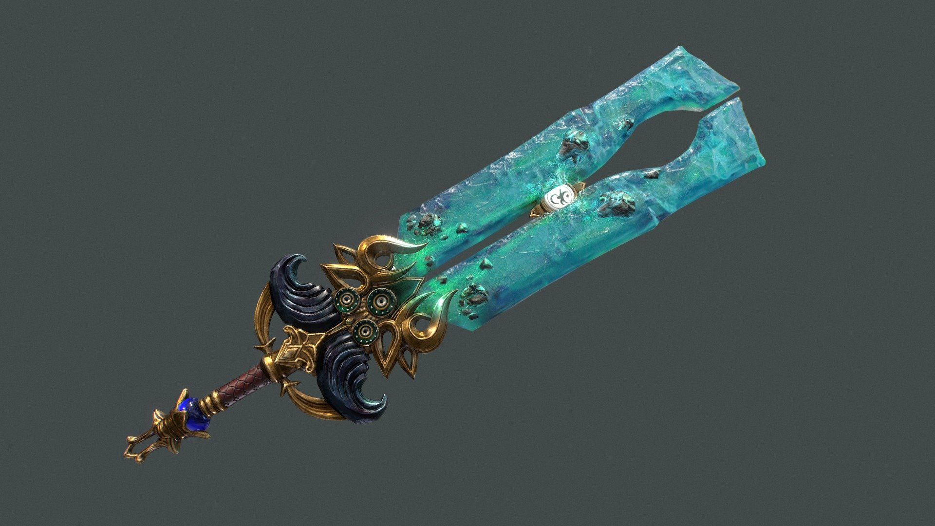 Crystal Sword I did for a comission
Check my artstation for more : 
https://www.artstation.com/artwork/w6EGVY
Sculpted with Zbrush
Retopology / modeling and Unwraping with Blender
Textured with Substance Painter - Crystal Sword - 3D model by Vincent Fondevila (@vincentfvs) 3d model