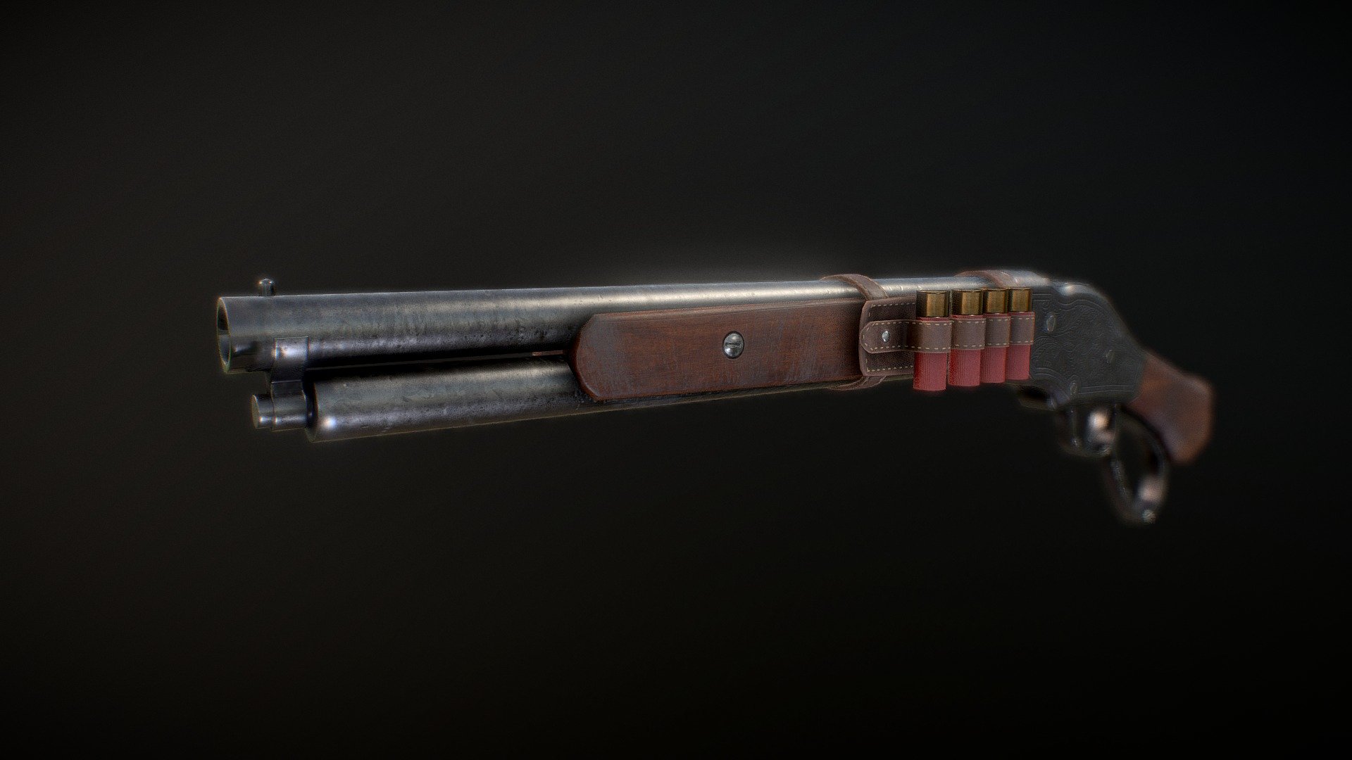 Short 1887 with Terminator 2 style flip lever 3d model