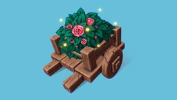 Cart With Flowers cute, flowers, cart, props, gameassets, environment-assets, lowpolymodel, low-poly, gameart, stylized, gamemodel, gamereadyflowers