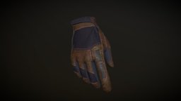 Leather glove glove, low-poly, pbr, gameready