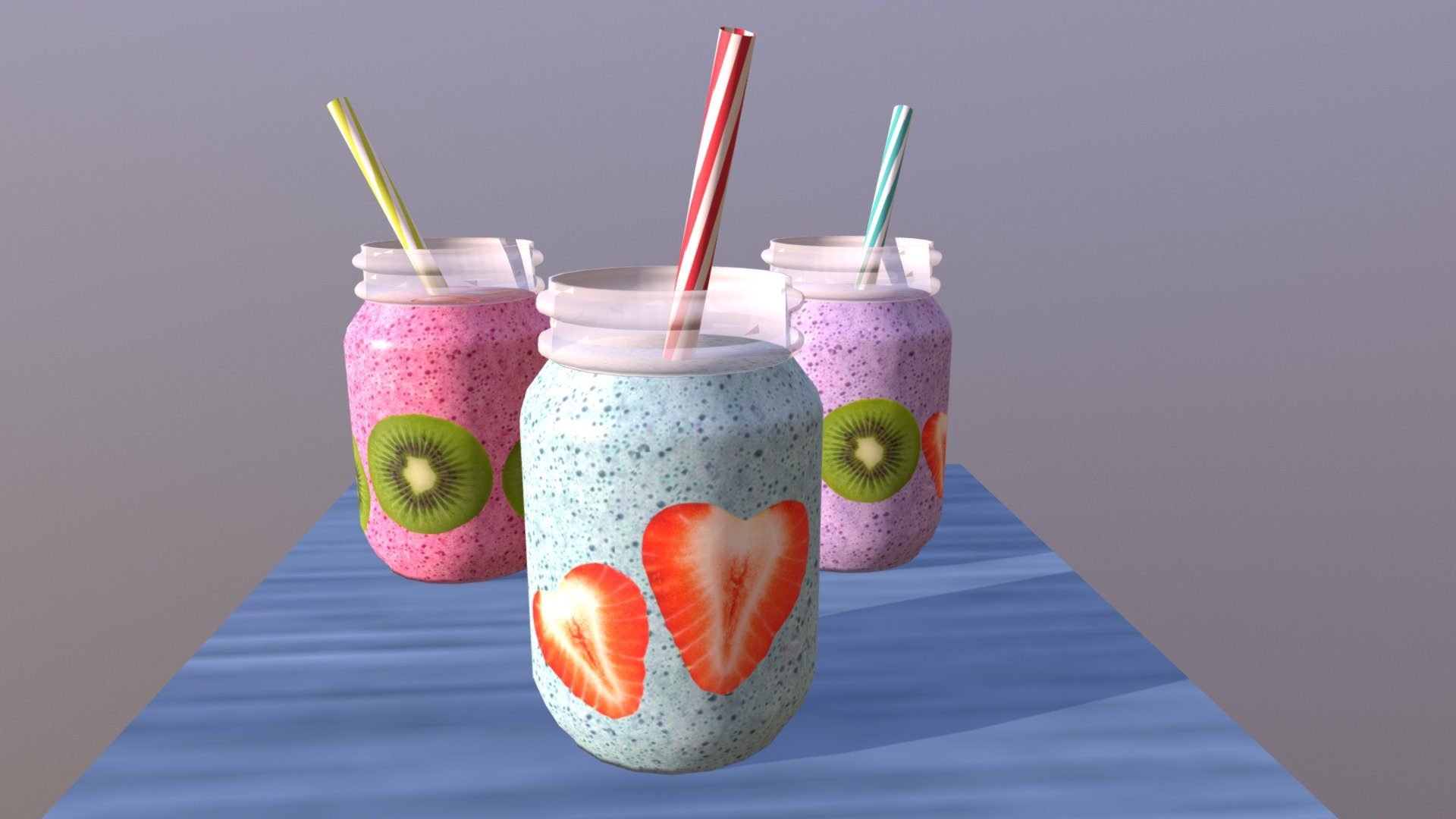 Fruit smoothies - Smoothies - 3D model by HannahKim (@JangMiMedia) 3d model
