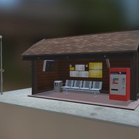 Train Hub 3d-model-environment-low-poly
