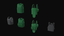 Armoured Vests 2 Low Poly Pack body, armor, armour, vest, bulletproof, plate, rig, carrier, russian, tactical, soilder, tarkov, balistic, unity, low, poly, military