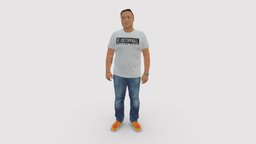 Man in white shirt be unstopable 0877 style, shirt, people, fashion, clothes, miniatures, realistic, success, character, 3dprint, model, man