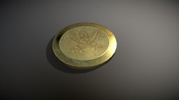 Simple Pirate Coin coin, substance-painter, free, pirate