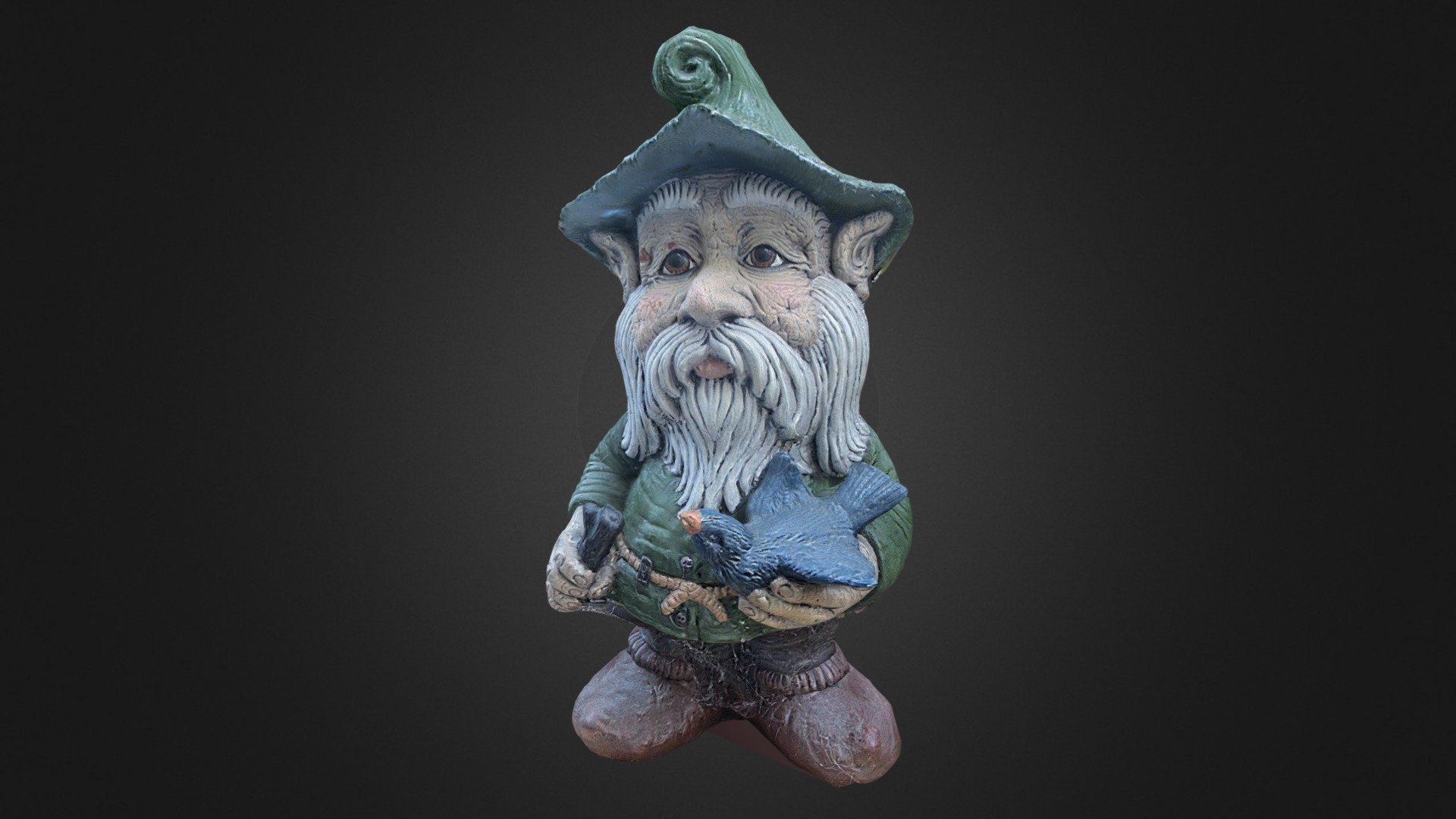 This gnome is broken, he is missing part of his staff, which I do have and should glue on sometime.  

He has never been outside, and in a way he did not fulfill his purpose.  What is the purpose of an existence, it is a question we will never be able to answer with absolute surety. lol  but who knows for sure the other way, maybe his purpose hasn't even been revealed yet?  Maybe, just maybe, he's already had multiple purposes and they happened all without me noticing.  

Ok, I'm not really a philospher, but, its not the worst model I have made anyway.  Thanks for looking! - A Ceramic Gnome question of purpose of existence - 3D model by Jam Resident (jammehh) (@jammehhresident) 3d model