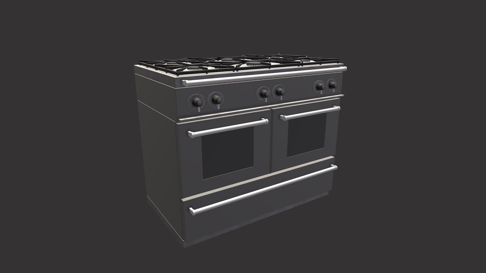 Gas stove with oven below - Gas Stove with Oven - Download Free 3D model by giahanphan 3d model