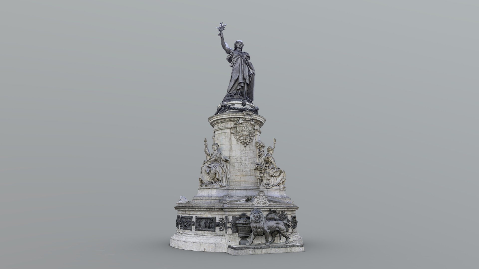 High poly model of the Monument à la République located on the &ldquo;Place de la République