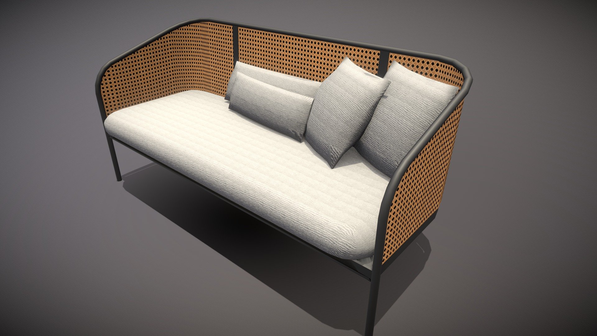 A lowpoly realistic sofa with bohemian design. A good fit for metaverse, VR, AR, or environment object for games. 1622 Tris, Available PBR Textures (4096x4096) : -Static Lightbaked Texture -AO -Roughness -Normal -Diffuse - Lowpoly Realistic Bohemian Sofa 4 - 3D model by Underground Lab (@xaverius0404) 3d model