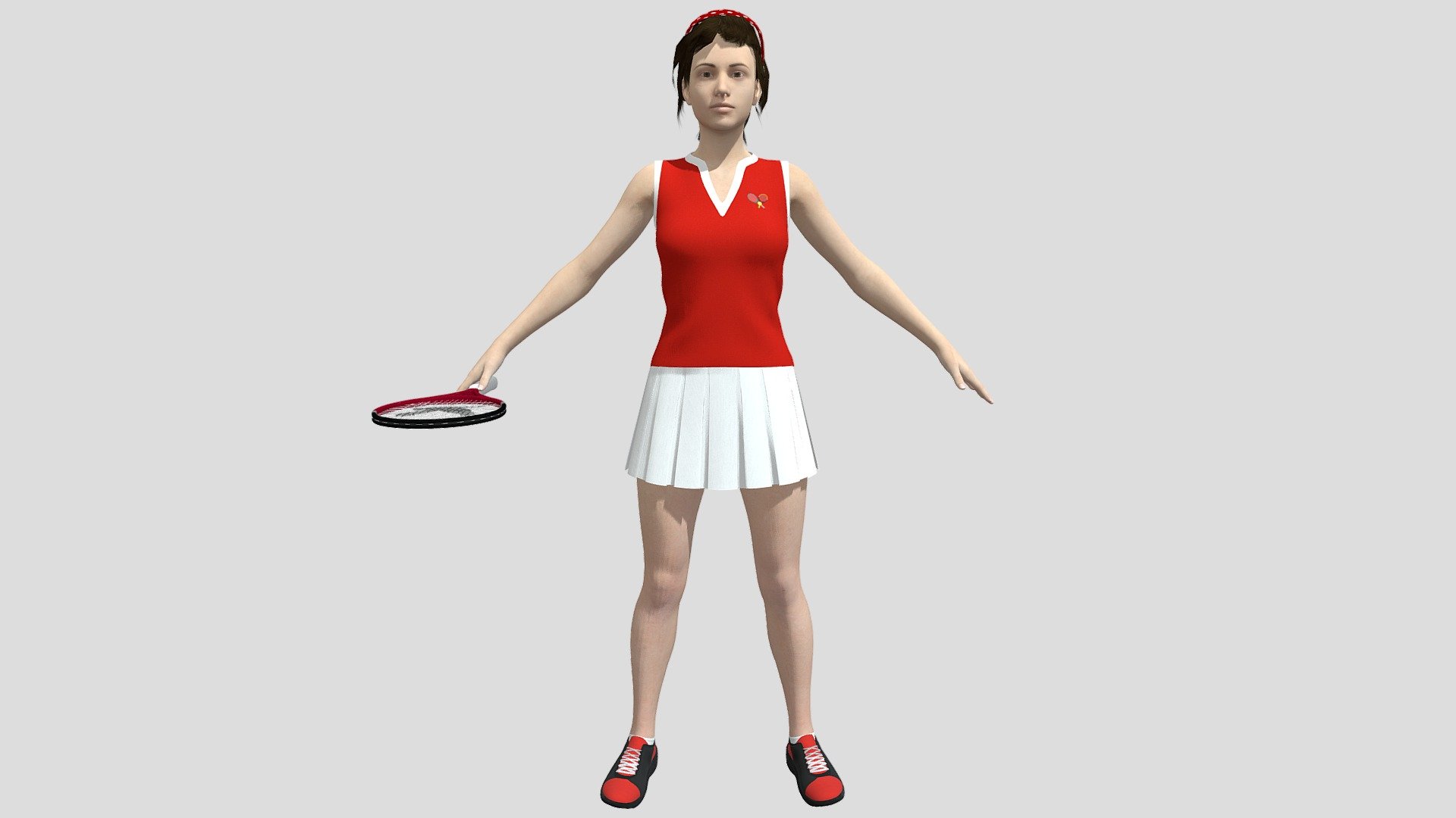 Tennis Player 3D model is a high quality, photo real model that will enhance detail and realism to any of your game projects or commercials. The model has a fully textured, detailed design that allows for close-up renders 3d model