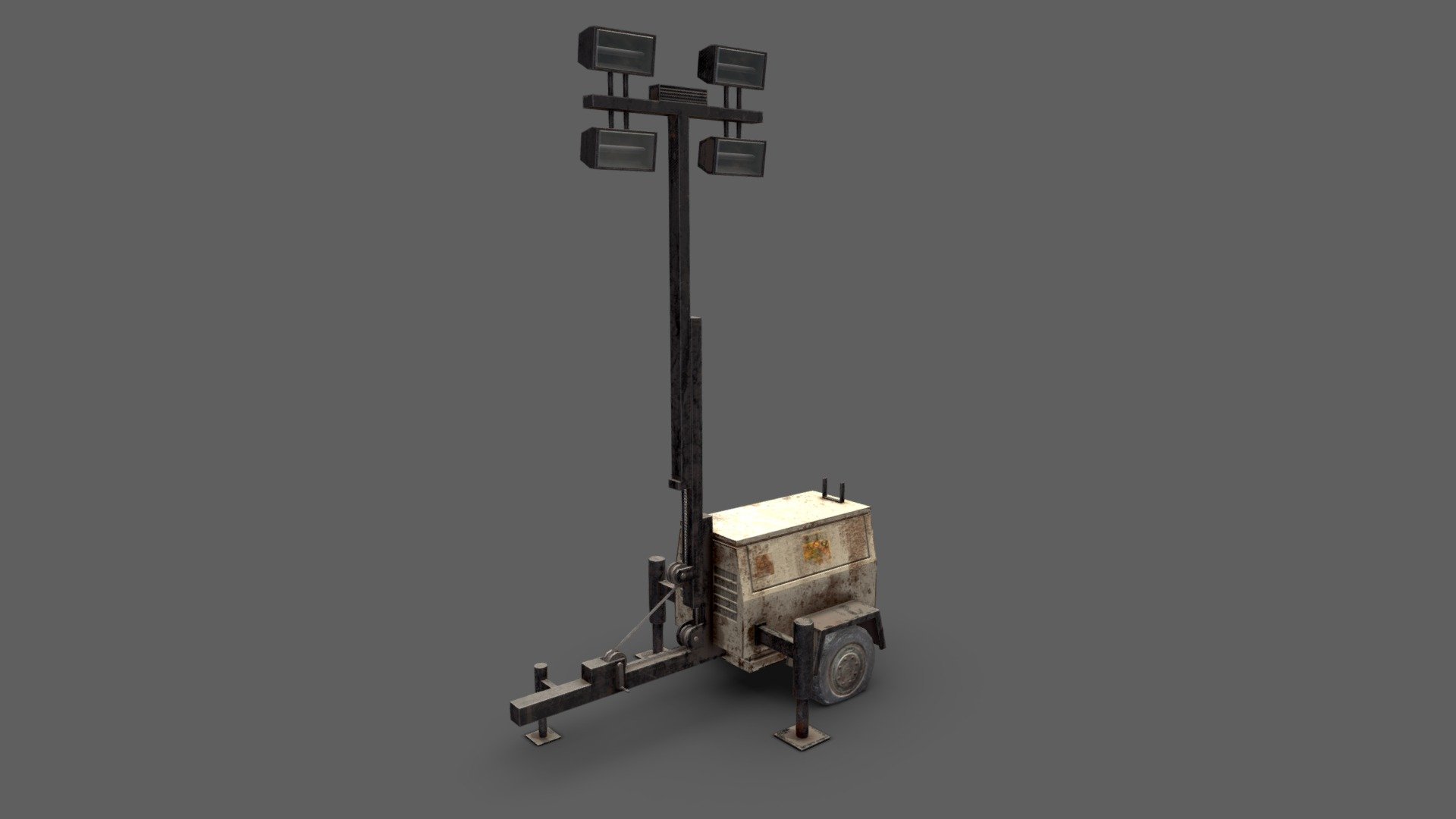 Features:


Low poly.
Game ready.
Optimized.
Easy to modify.
Grouped and nomed parts.
Textures included and materials applied.
All formats tested and working.
Textures PBR 2048x2048.
 - Old Light Generator - Buy Royalty Free 3D model by Elvair Lima (@elvair) 3d model