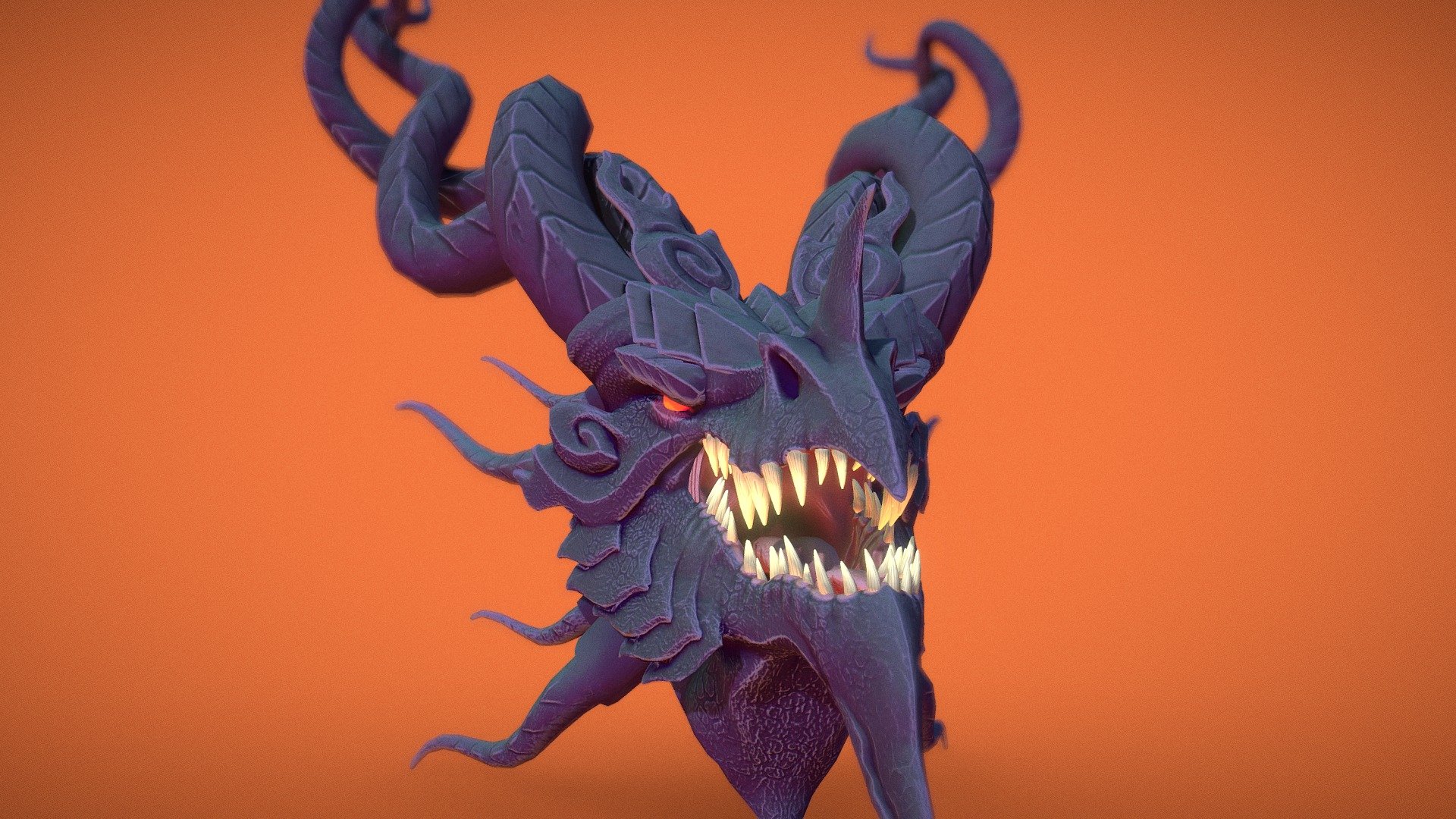 Dark Dragon Head from Haiwei Hou's beautifully illustrated webcomic series. Please show your support and check out their incredible work here. 

Sculpted in ZBrush, 
Retopologized in Autodesk Maya and
Textured in Substance Painter - Dark Dragon Head - 3D model by jinxb0t (@jinxTV) 3d model