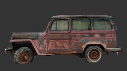 Jeep 1 (Raw 3D Scan) raw, abandoned, vintage, jeep, wreck, rusty, photogrammetry, vehicle, scan
