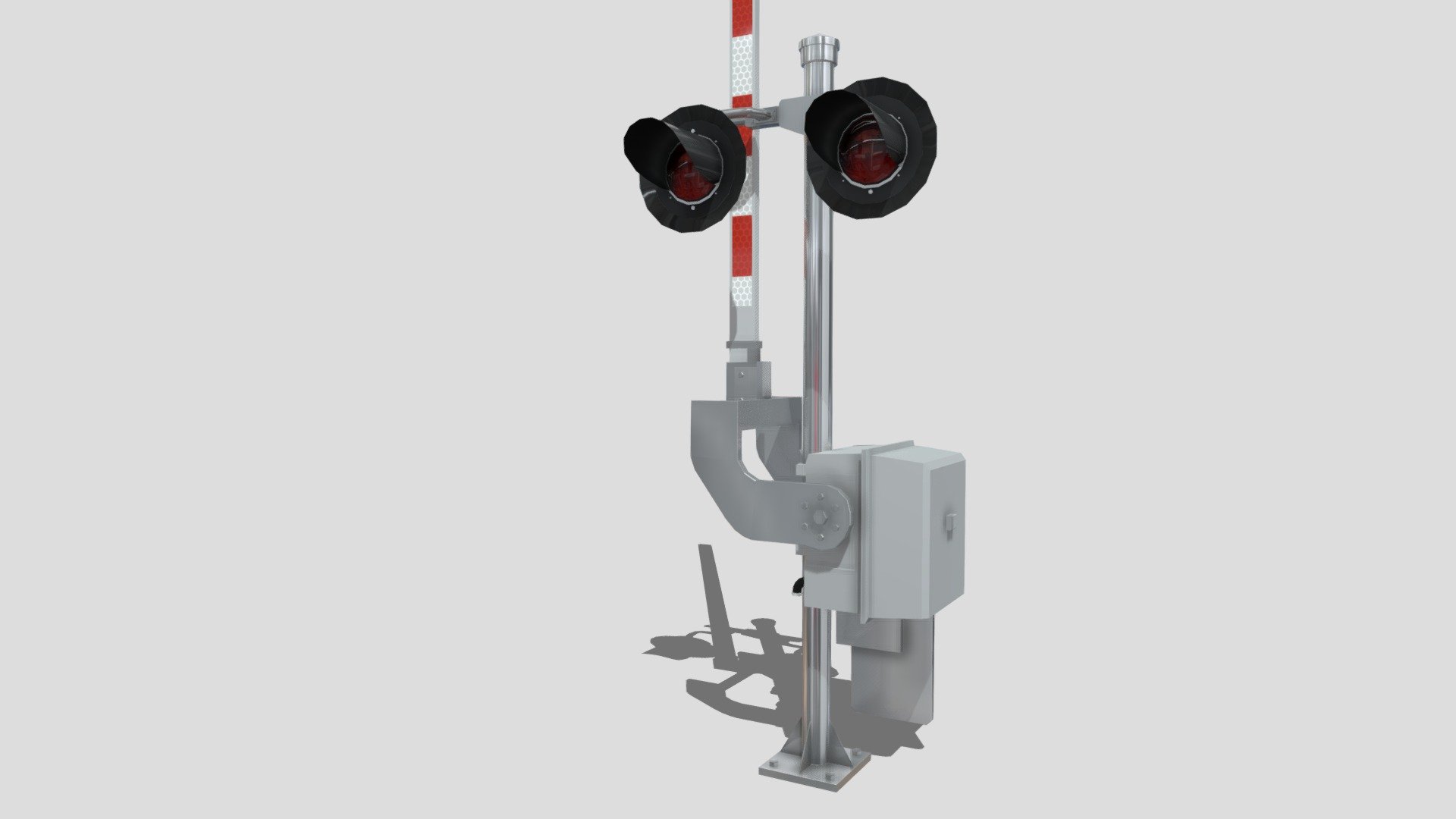 Modern LED Western Cullen Hayes Railroad Crossing signals with no crossbuck 3d model