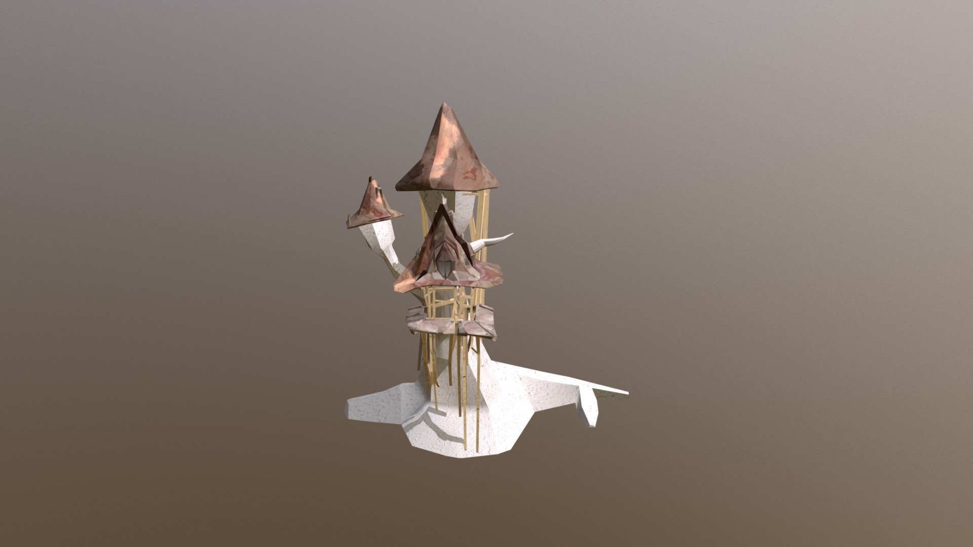 Mushroom House - 3D model by VerhaegenDorian 3d model