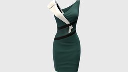Female Elegant Green Designer Cocktail Dress