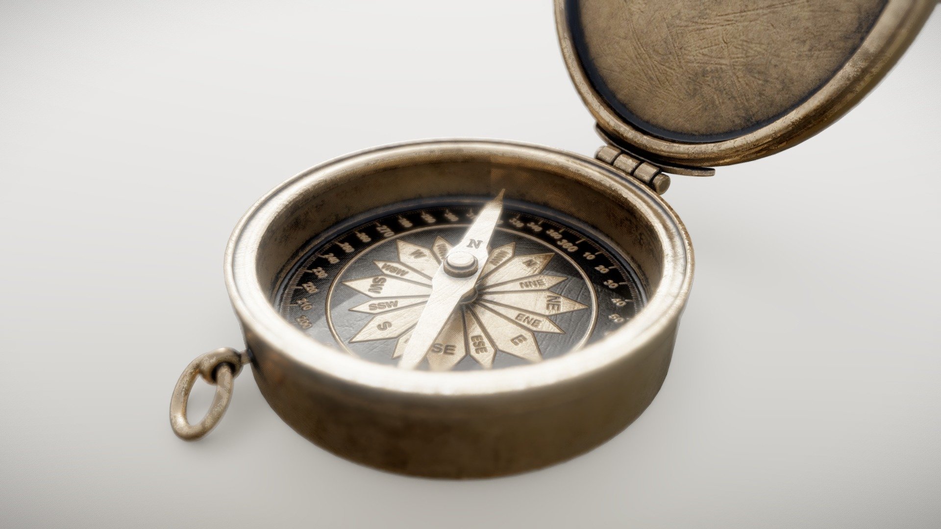 old compass, with optimised pbr materials 3d model