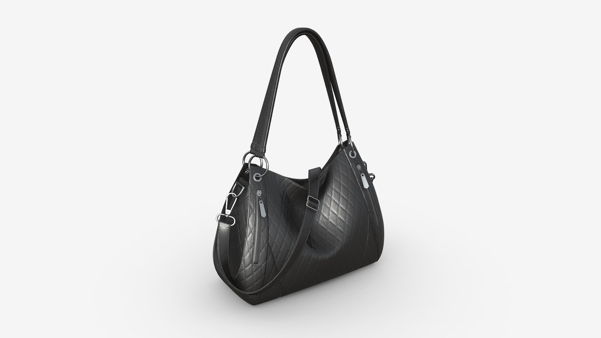 Women shoulder black leather bag - Buy Royalty Free 3D model by HQ3DMOD (@AivisAstics) 3d model