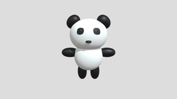 Cartoon Panda bear, toon, cute, baby, kid, toy, comic, panda, wild, mammal, china, zoo, nature, character, cartoon, lowpoly, animal