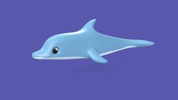 Stylized Toon Dolphin (rigged) fish, toon, cute, happy, underwater, dolphin, cartoony, love, mammal, whale, swimming, character, cartoon, creature, stylized, blue, sea, noai, toondolphin