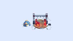 Seccret Market: Stage tent, stage, game-art, show, curtain, game-prop, game-asset, hand-painted-textures, hand-painted