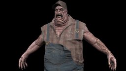 UrbanZombie2 ancient, rpg, hunter, unreal, mutant, undead, claws, logger, character, unity, game, pbr, low, poly, skull, animation, monster, rigged, zombie, ghol