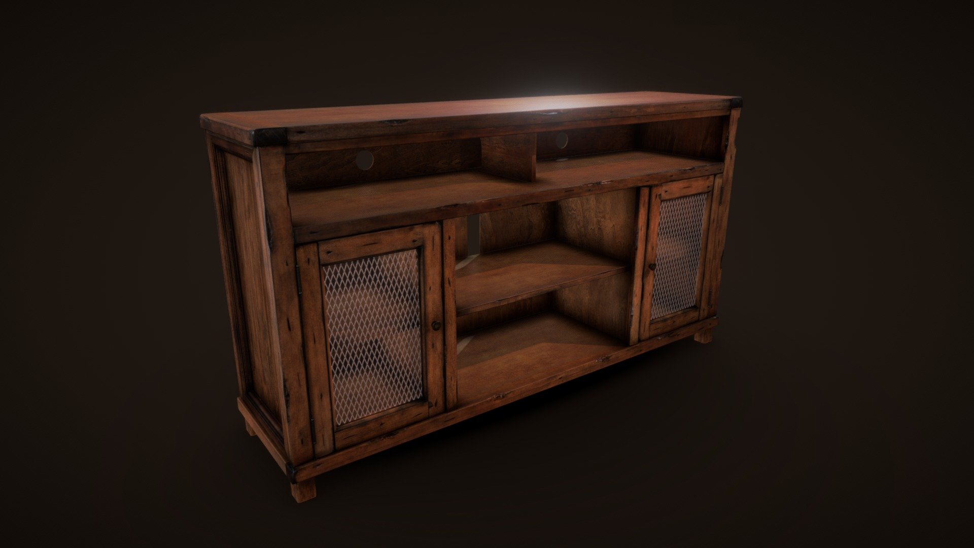 I did  this model as a texture study and high modelling also using a real image as reference and baking the textures from the real one to the model - TV Stand Model - 3D model by Vinnygf 3d model
