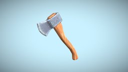 Hand Painted Stylized Hatchet stylized-handpainted, hatchet-axe, low-poly, blender, lowpoly, hand-painted, stylized, simple