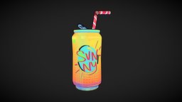 Sunny Soda drink, soda, comicstyle, sodacan, substancepainter, handpainted, blender