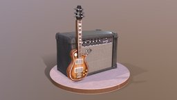 Guitar and Amplifier Musician Cake cake, guitar, fender, birthday, head, scanned, musician, musical-instrument, marshall-amp, photogrammetry, cakesburg, noai