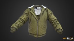[Game-Ready] Khaki Hooded Jacket topology, style, fashion, jacket, stylish, ar, fabric, casual, hooded, khaki, low-poly, photogrammetry, lowpoly, 3dscan, gameasset, gameready, casual-fashion, noai, fahsion-scan