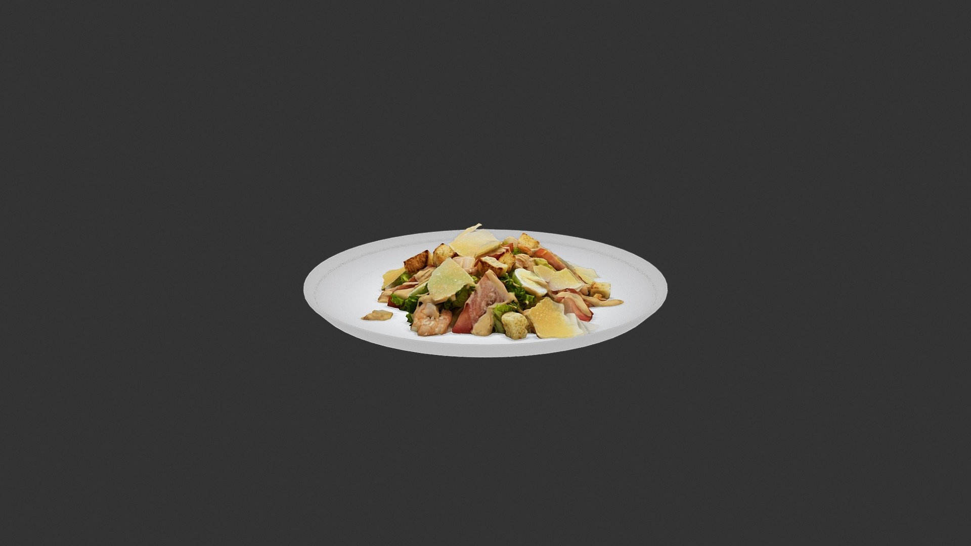 Caesar Salad With Shrimp - 3D model by alex.alexandrov.a 3d model