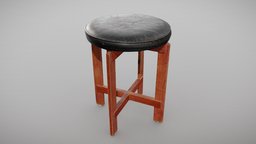 Leather Coffee Table stool, leather, coffee, furniture, table, realistic, scanned, photometry, pbr-texturing, pbr-materials, chair, wood, black, inciprocal